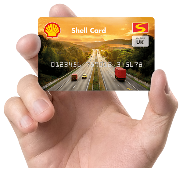 Hand holding a shell fuel card