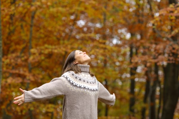 Woman enjoying her right to switch off