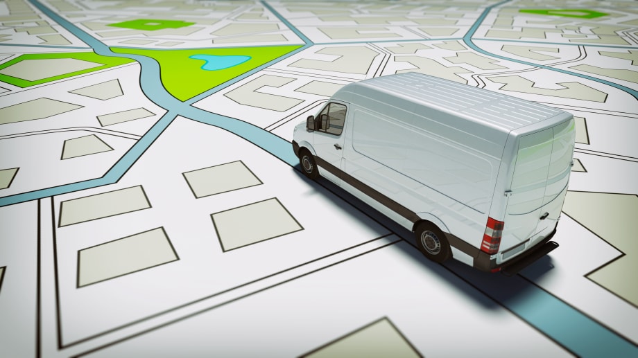 GPS tracking of small business van on a map