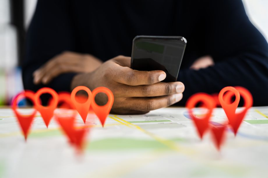 User tracking GPS location on a smartphone