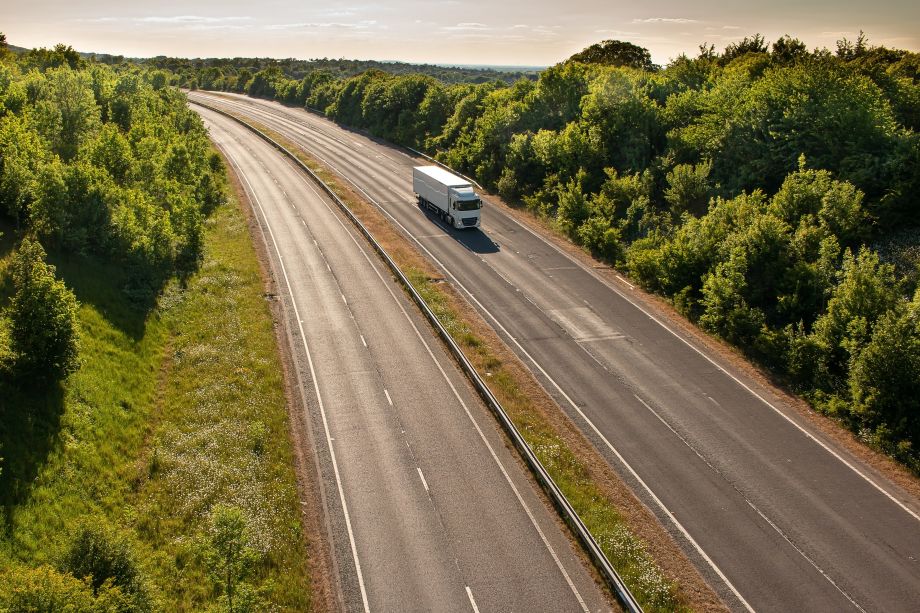 Fleet truck vehicle travelling on a motorway