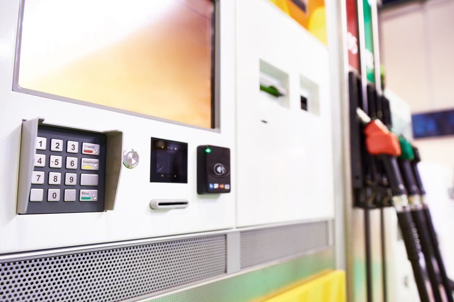 Payment terminal at a petrol station