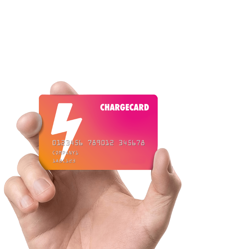 EV charging card Ireland for electric vehicle held by a hand