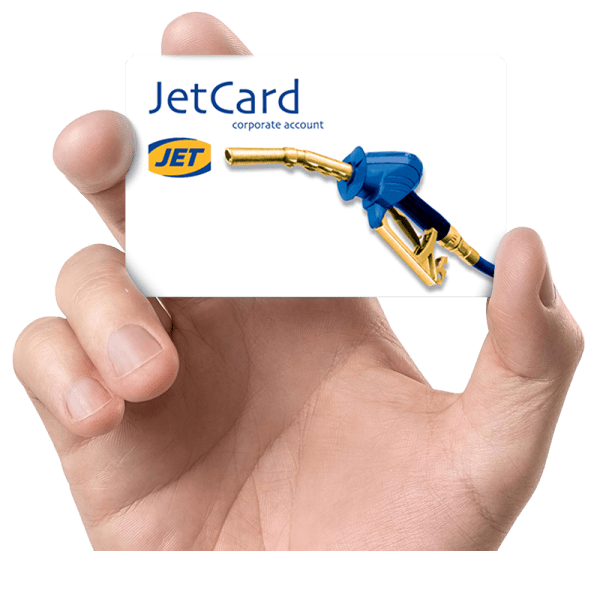 Hand holding a JetCard