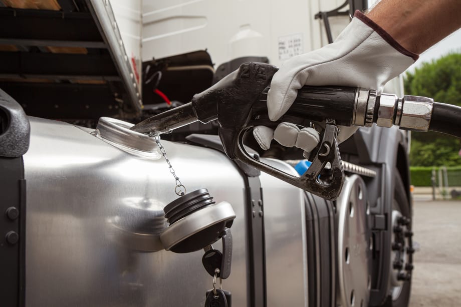 Filling up with a truck fuel card