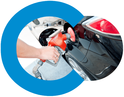 Driver refilling at a Shell petrol station