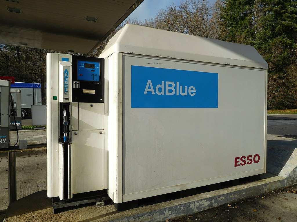 An Esso petrol station pump displays the AdBlue logo, which is something you should consider if you want your exhaust system to meet emissions regulations