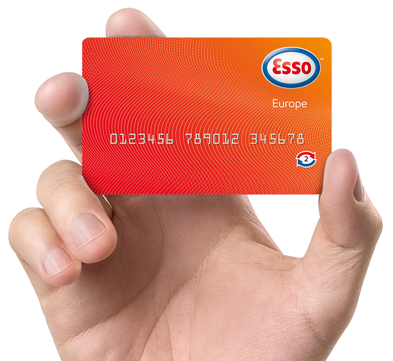 Esso Europe fuel card held in hand