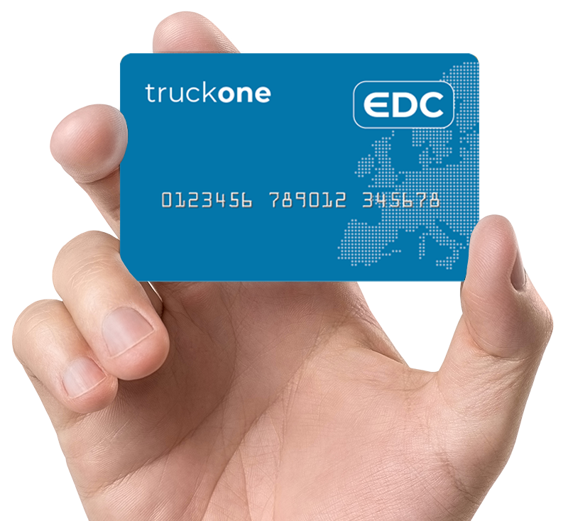 EDC fuel card held in hand