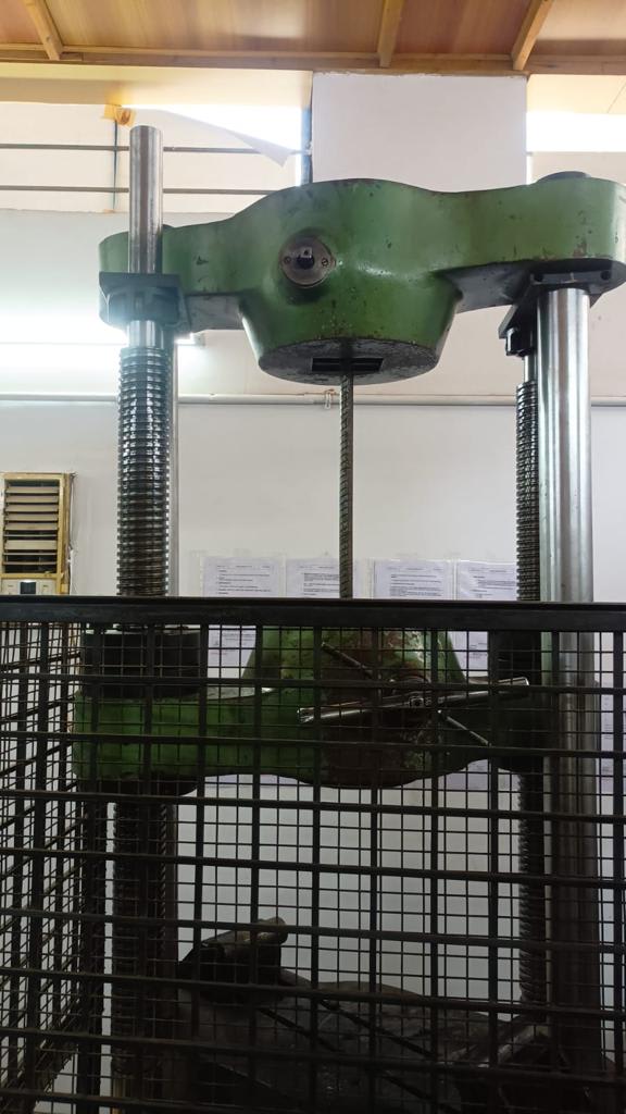 Tensile testing machine with TMT rebar