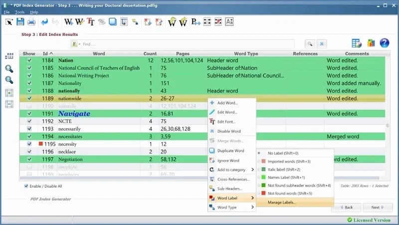 PDF Index Generator screenshot 1