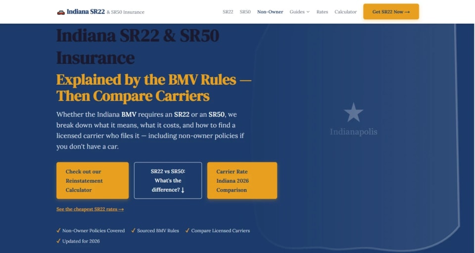 Indiana SR50 & SR22 Insurance screenshot 1