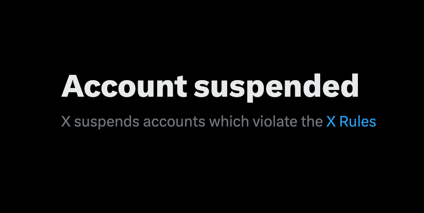 Twitter suspension banner
