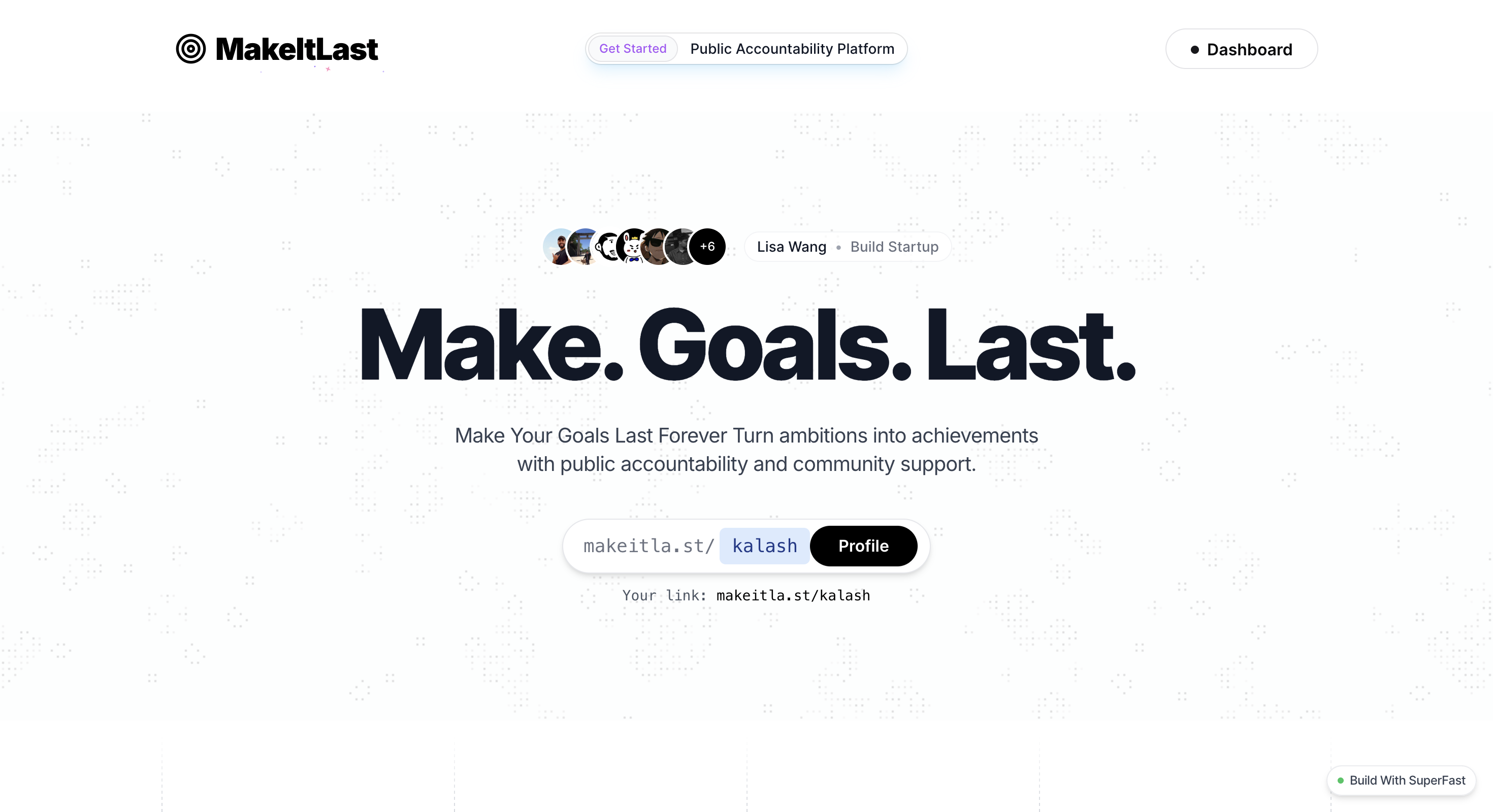 makeitlast public accountability dashboard mockup