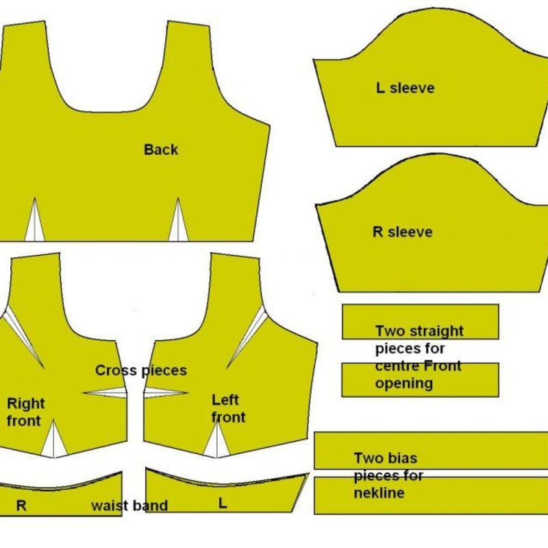 Long Corset Blouse with Backside Dori