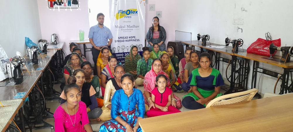 Finolex Pipes CSR Sewing Centre Group Photo