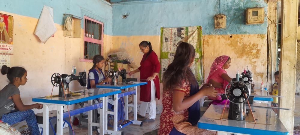 Snehal Patel Foundation Tailoring Center — Trainees at Work