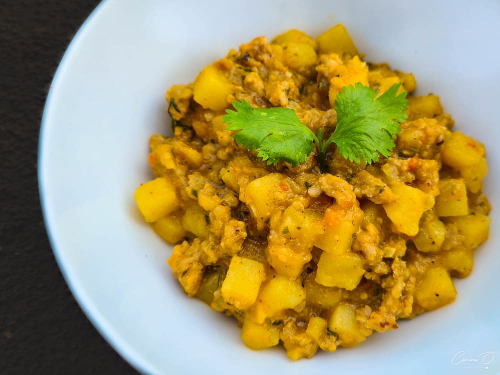 Picadillo de papa con chorizo