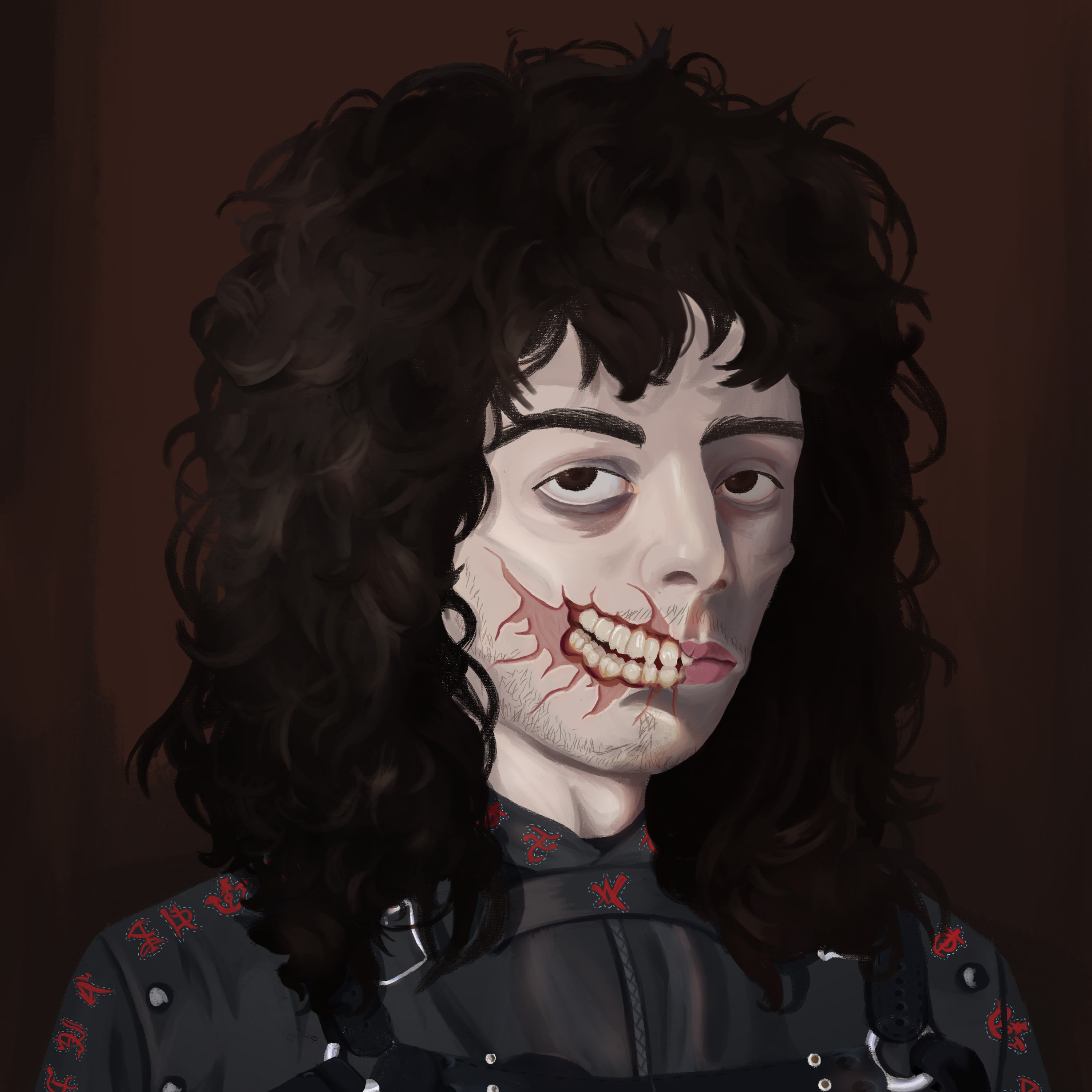 Digital RPG Portrait Art featuring old man with scar on mouth by Fillip Mangia