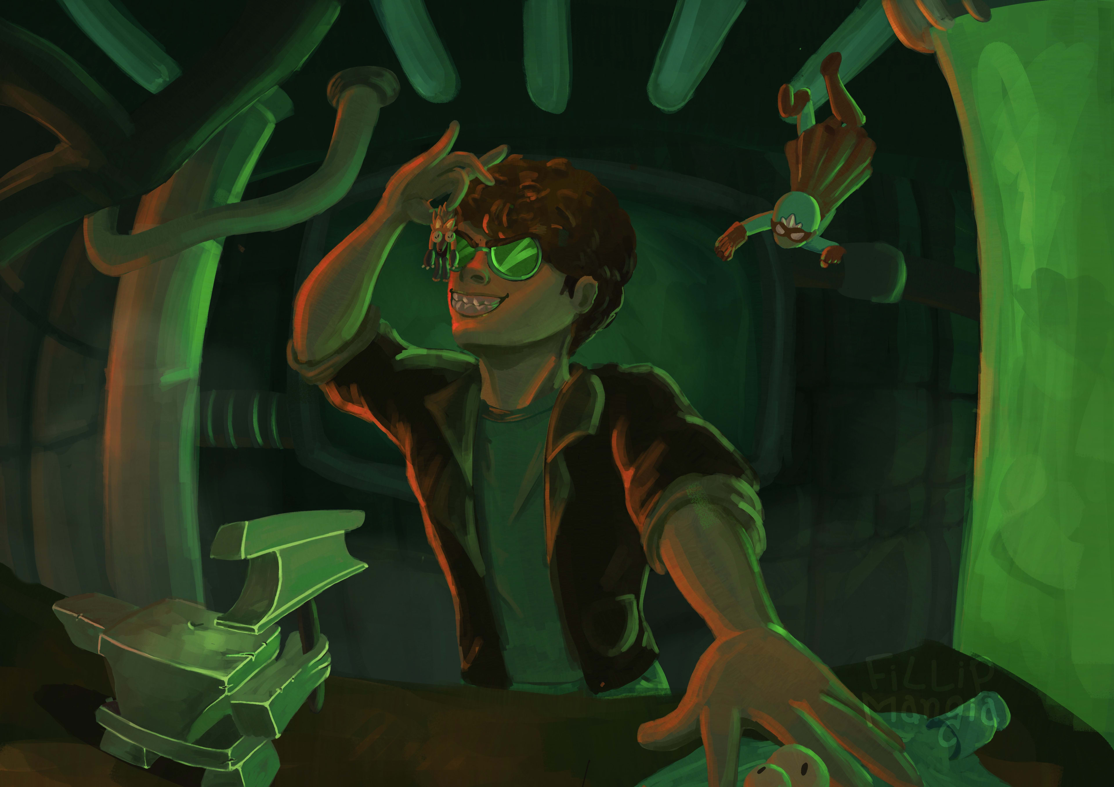dark themed Fan Birthday art for friend Makerabos by Fillip Mangia