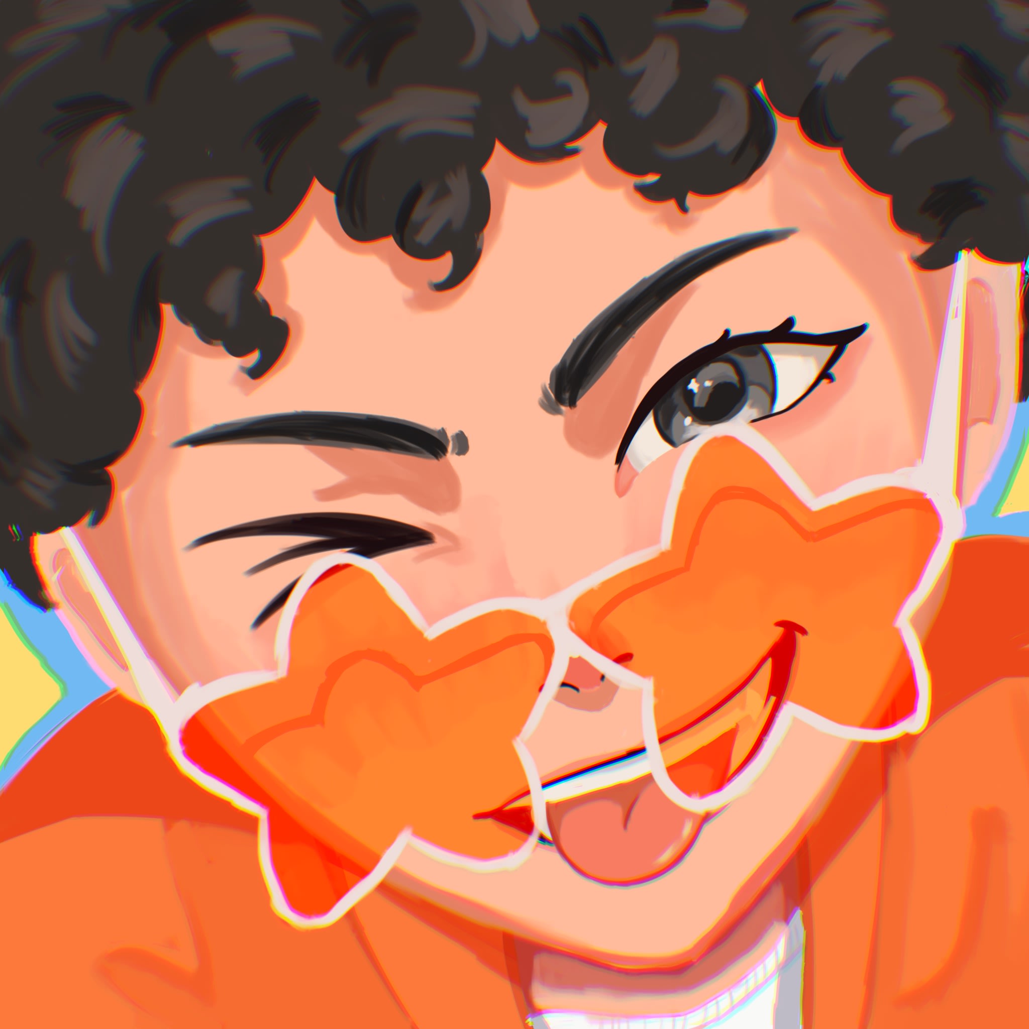 Digital Profile Picture icon art with a colorfull hyperopop style by Fillip Mangia