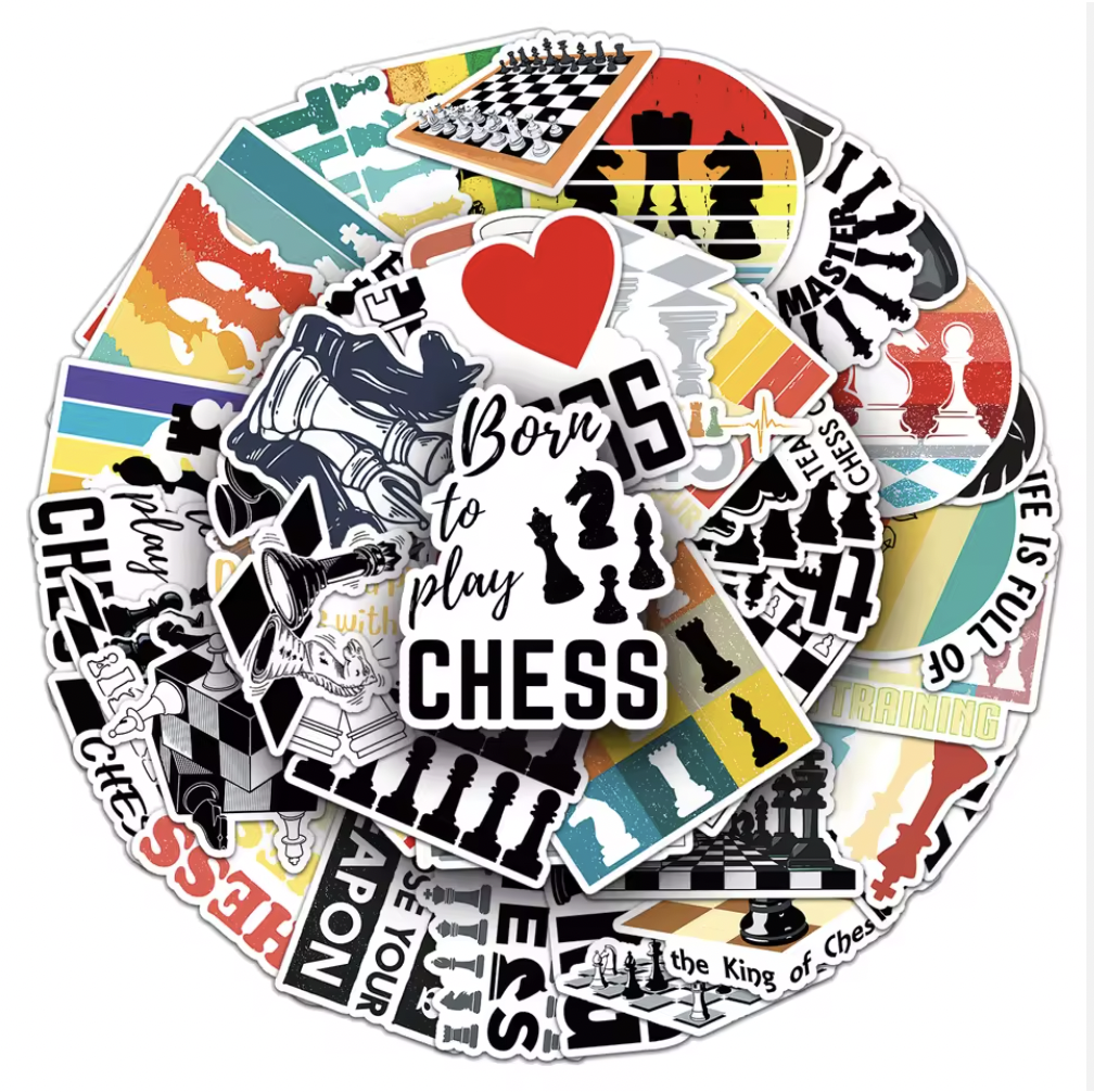 Chess Stickers, 50 Pcs/Set