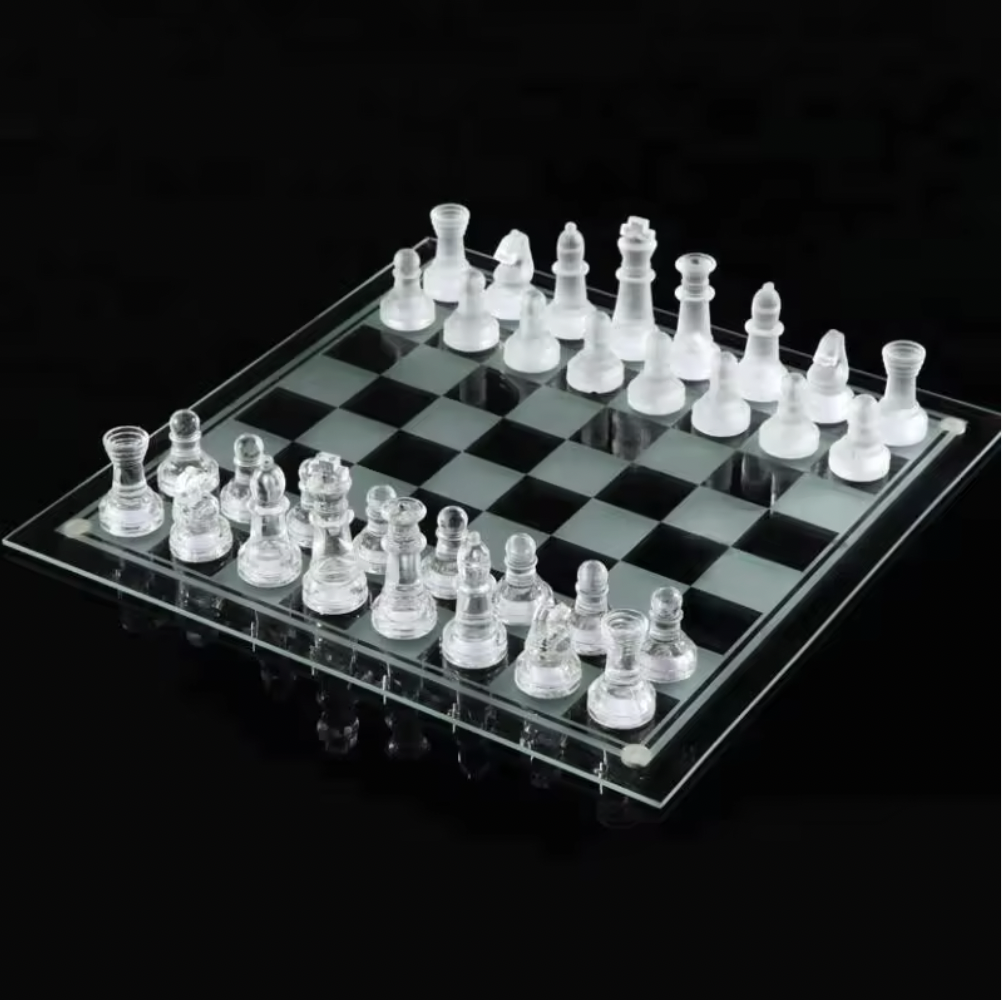 Elegant Glass Chess Set - Modern Design & Luxurious Tactile Experience