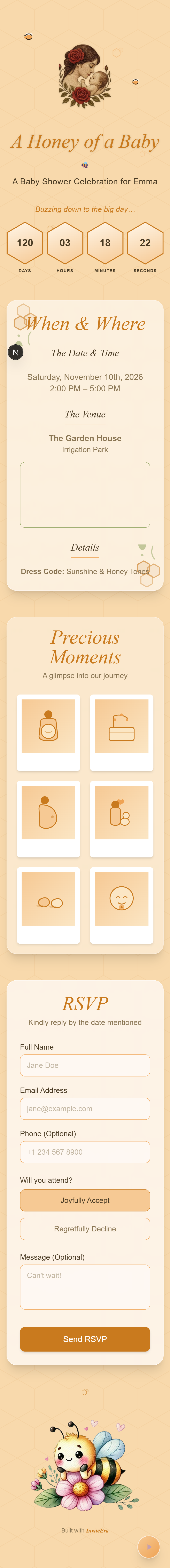 Mommy-to-Bee wedding invitation template