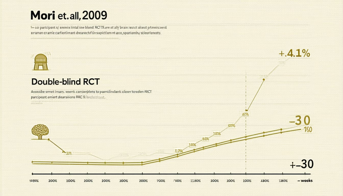 Mori et al. 2009 — Double-blind RCT showing cognitive improvement with Lion's Mane over 16 weeks in older adults with mild cognitive impairment