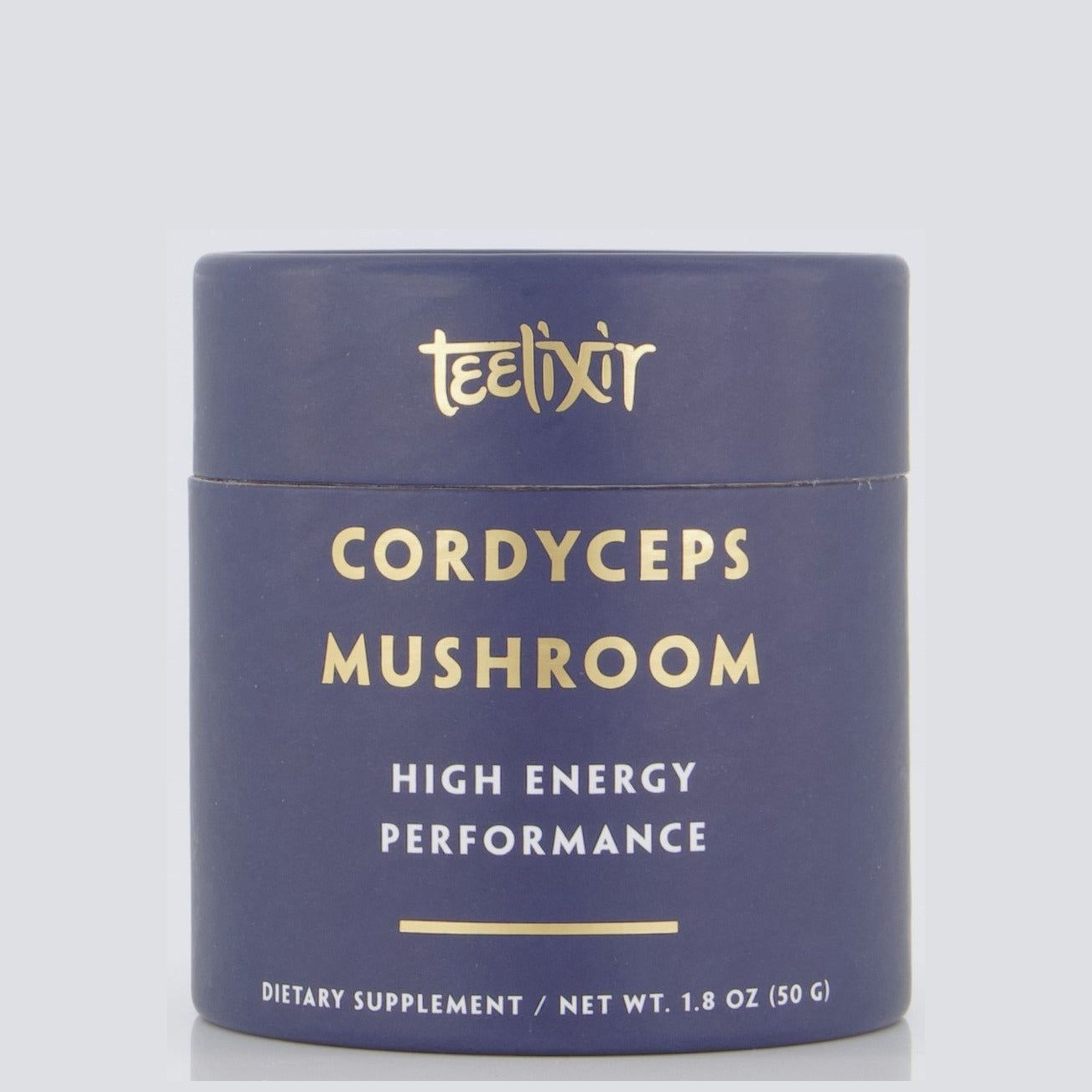 Teelixir Organic Cordyceps Mushroom Powder for energy and endurance â€” CS-4 strain, 31.3% beta-glucan