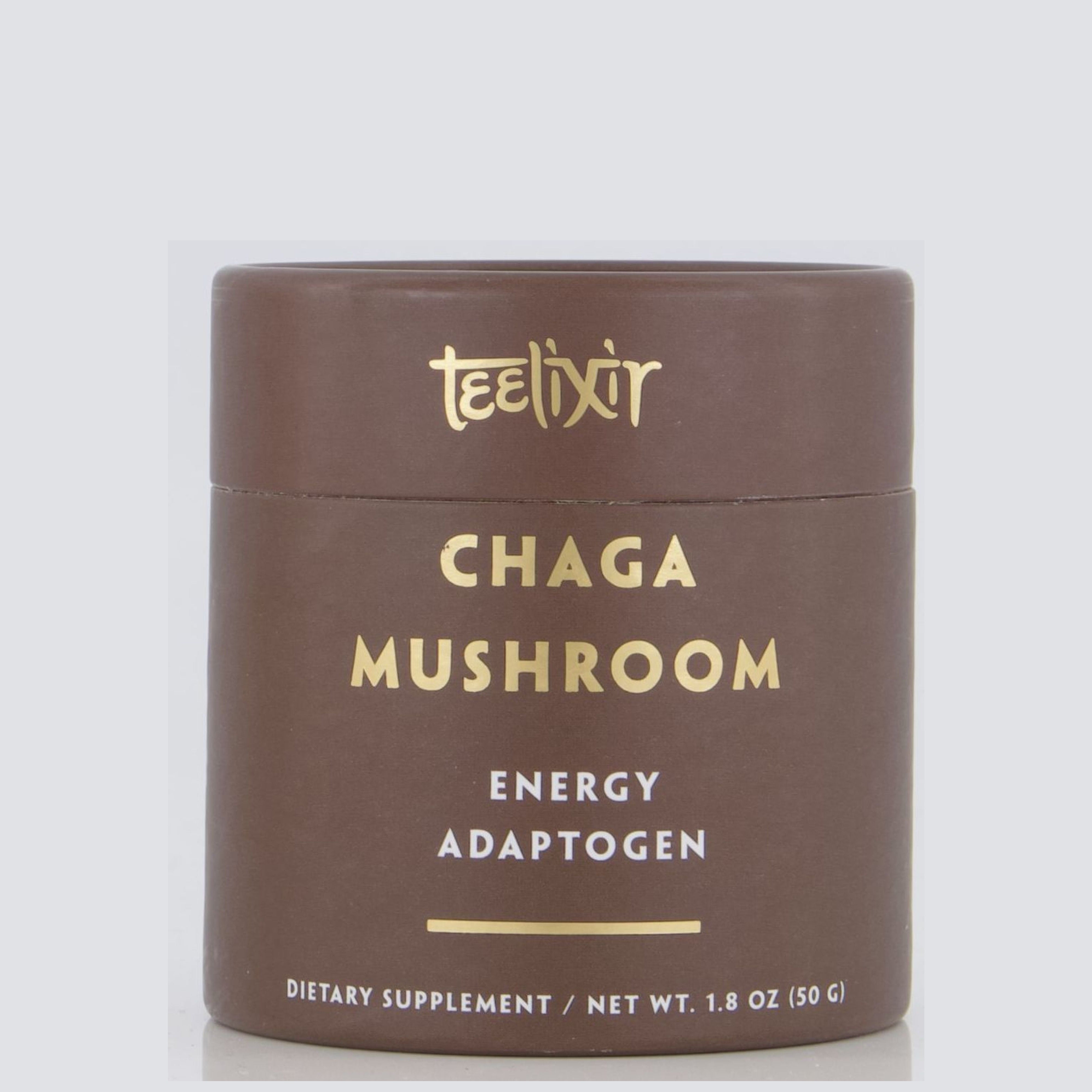 Teelixir Organic Chaga Mushroom extract powder — dual-extract 10:1 concentration