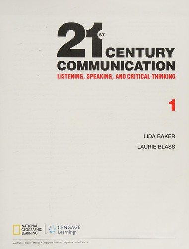 Listening, Speaking and Critical Thinking — Lida Baker et al. (2016)