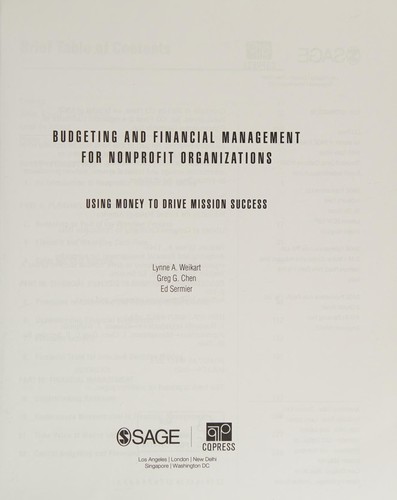 Budgeting and Financial Management for Nonprofit Organizations — Lynne A. Weikart et al. (2012)