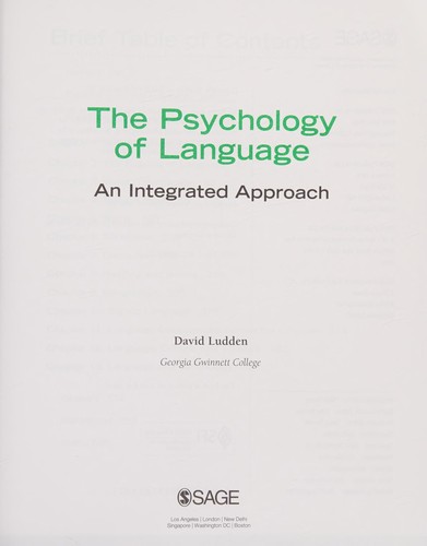 The Psychology of Language: An Integrated Approach — David Ludden (2015)