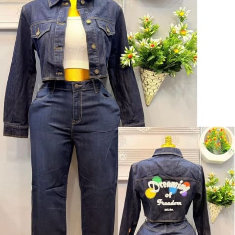 Black Designers Jean Jacket and pants