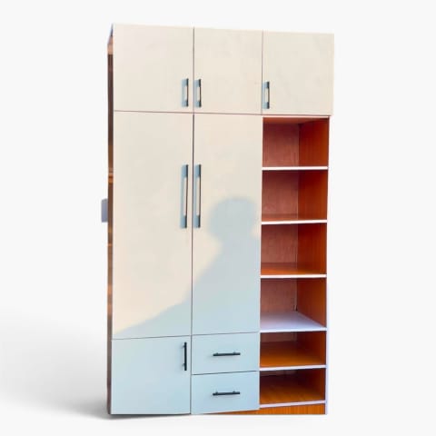 Modern Wardrobe with Drawers & Open Shelves