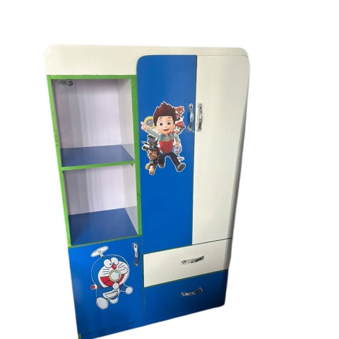 Kids Wardrobe – Doraemon & Paw Patrol Design (Blue/White)