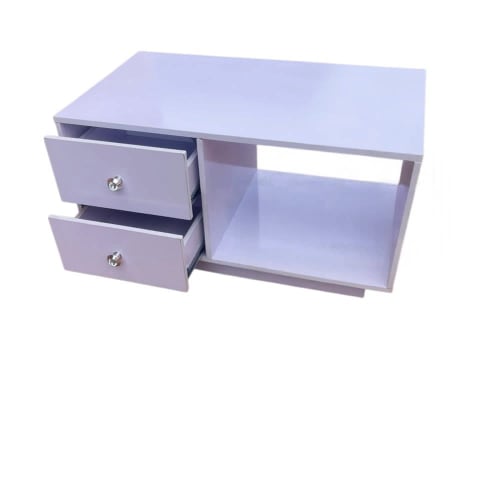 White Bedside Table with 2 Drawers