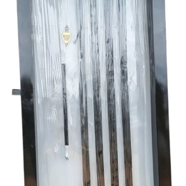 Modern Single Steel padded Door with Vertical Bar Accents 