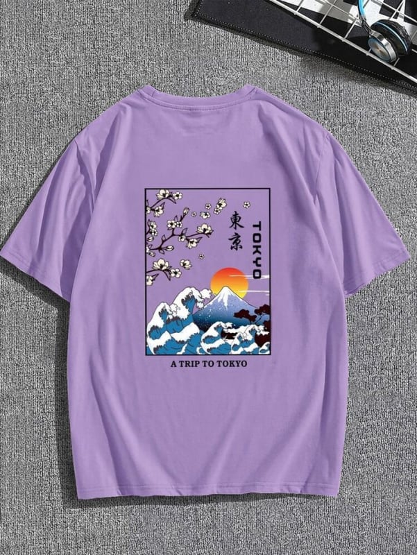 Tokyo Sunset Graphic Tee – Lavender