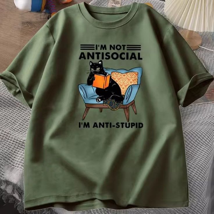 "Anti-Stupid Cat" Tee
