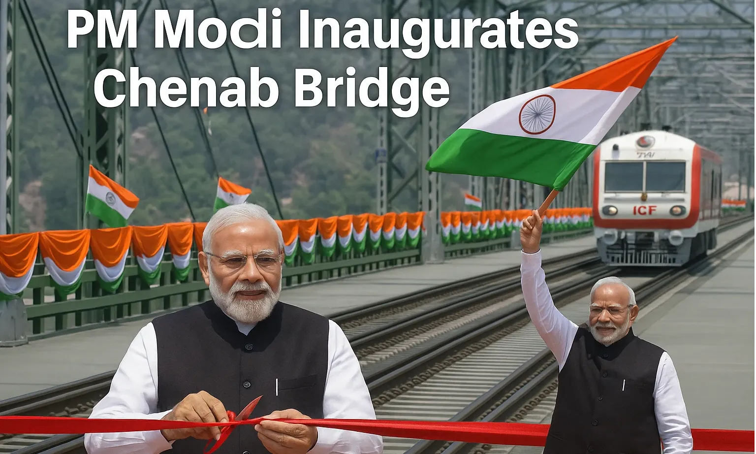 Delhi to Srinagar Rail Link Inaugurated: Modi Launches Kashmir’s First All-Weather Railway. 
