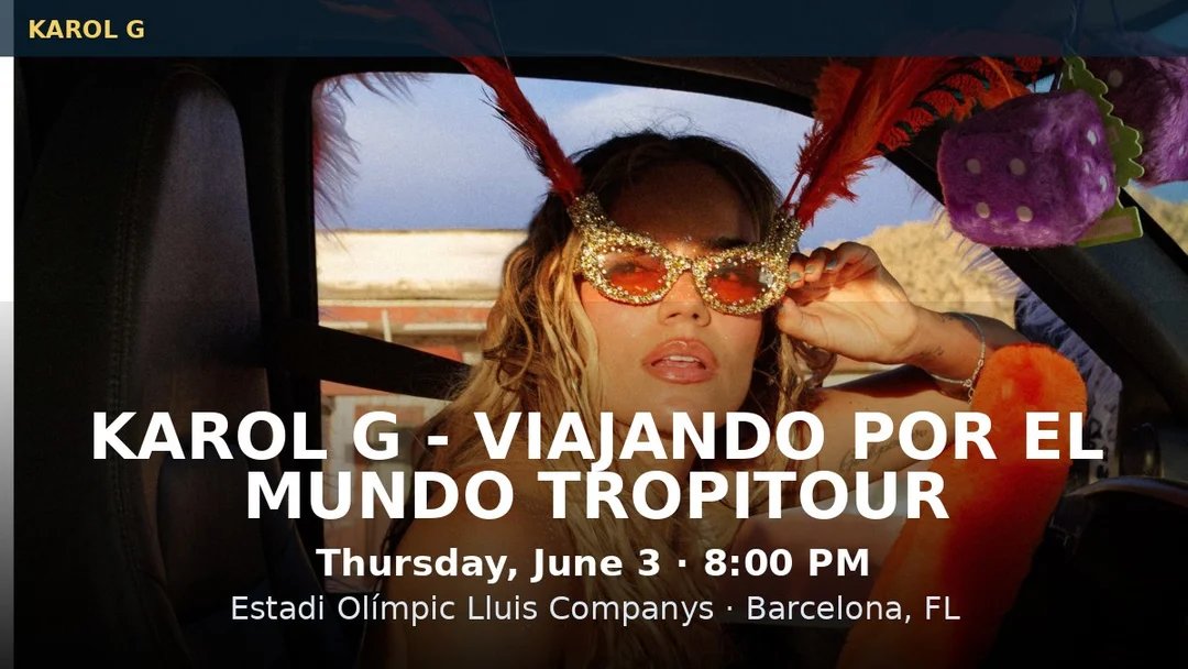 Karol G — Viajando Por El Mundo Tropitour à Barcelone 2027
