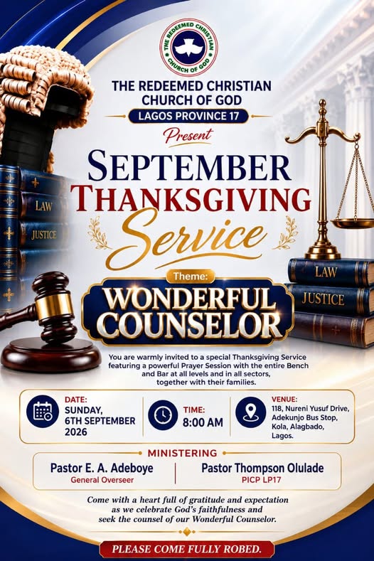 SEPTEMBER THANKSGIVING SERVICE