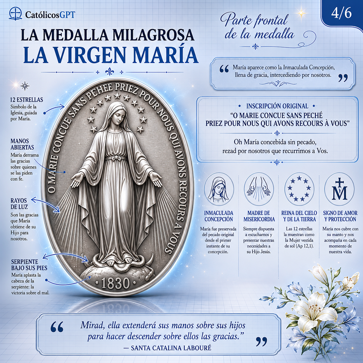 La Medalla Milagrosa Virgen Maria Infografia - Diapositiva 6