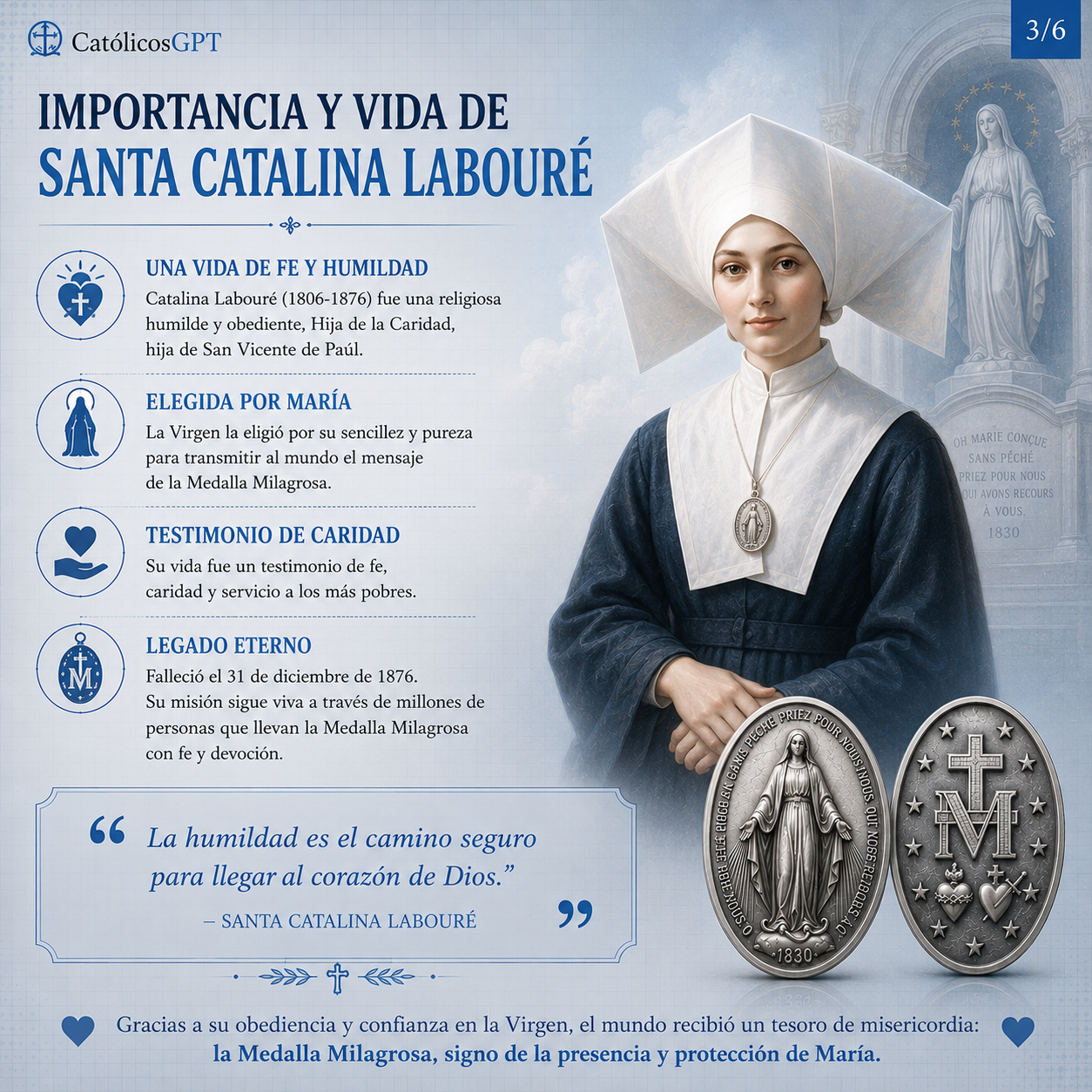 La Medalla Milagrosa Virgen Maria Infografia CatolicosGPT IA Catolica - Diapositiva 3