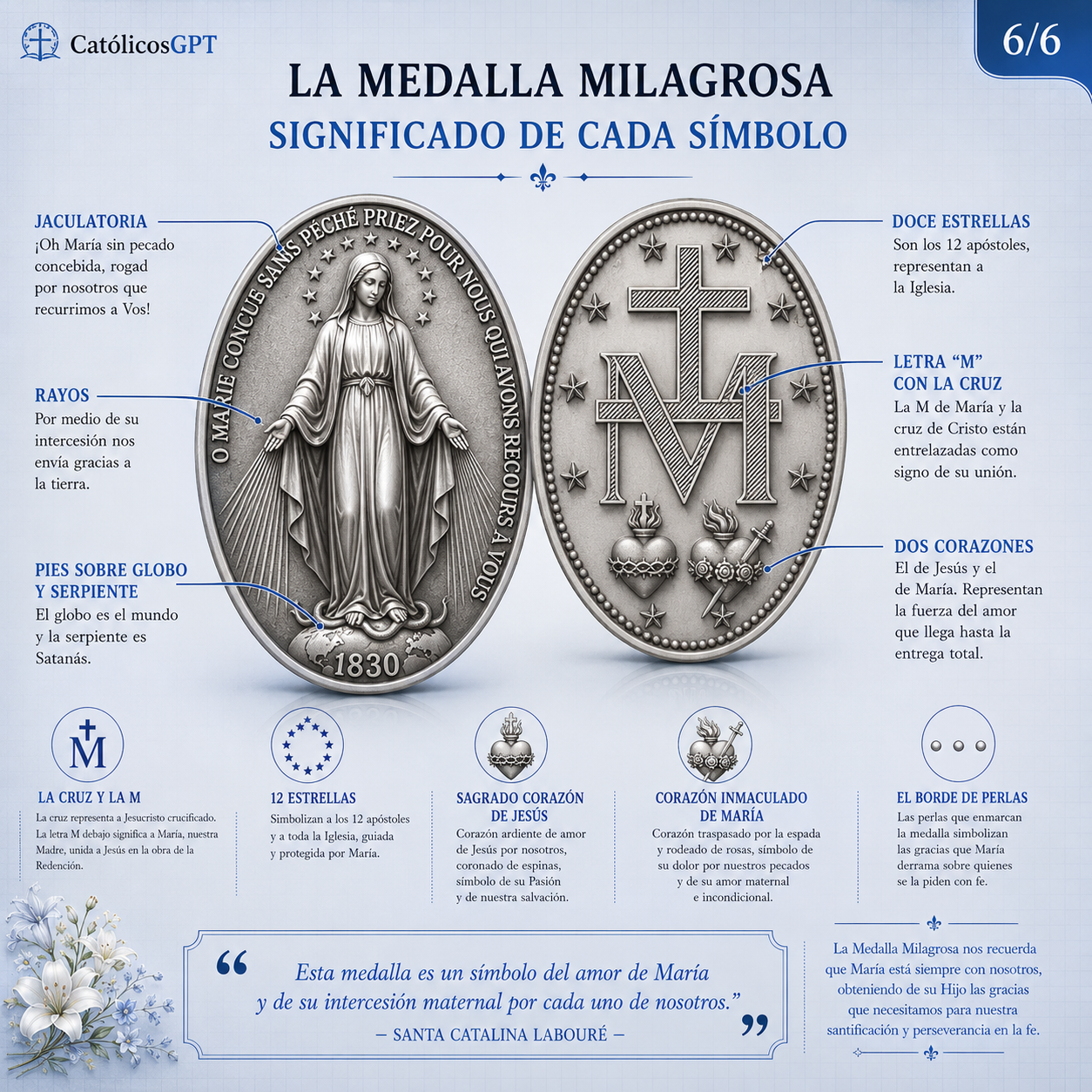 La Medalla Milagrosa Virgen Maria Infografia CatolicosGPT IA Catolica - Diapositiva 6