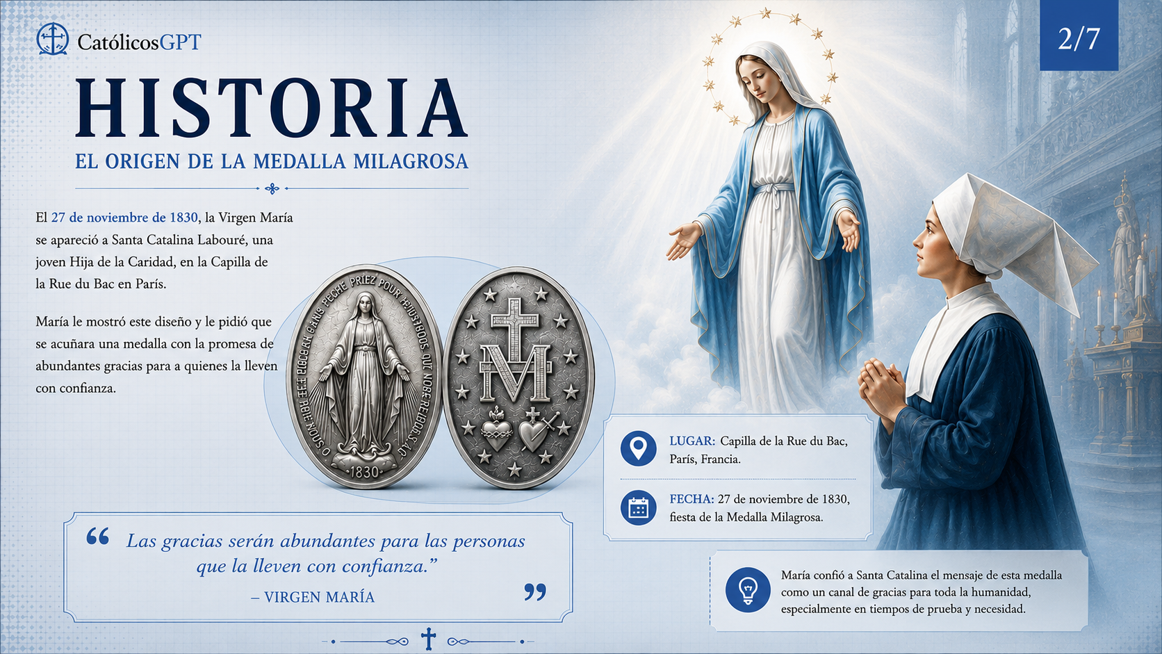 La Medalla Milagrosa Virgen Maria Infografia - Diapositiva 10