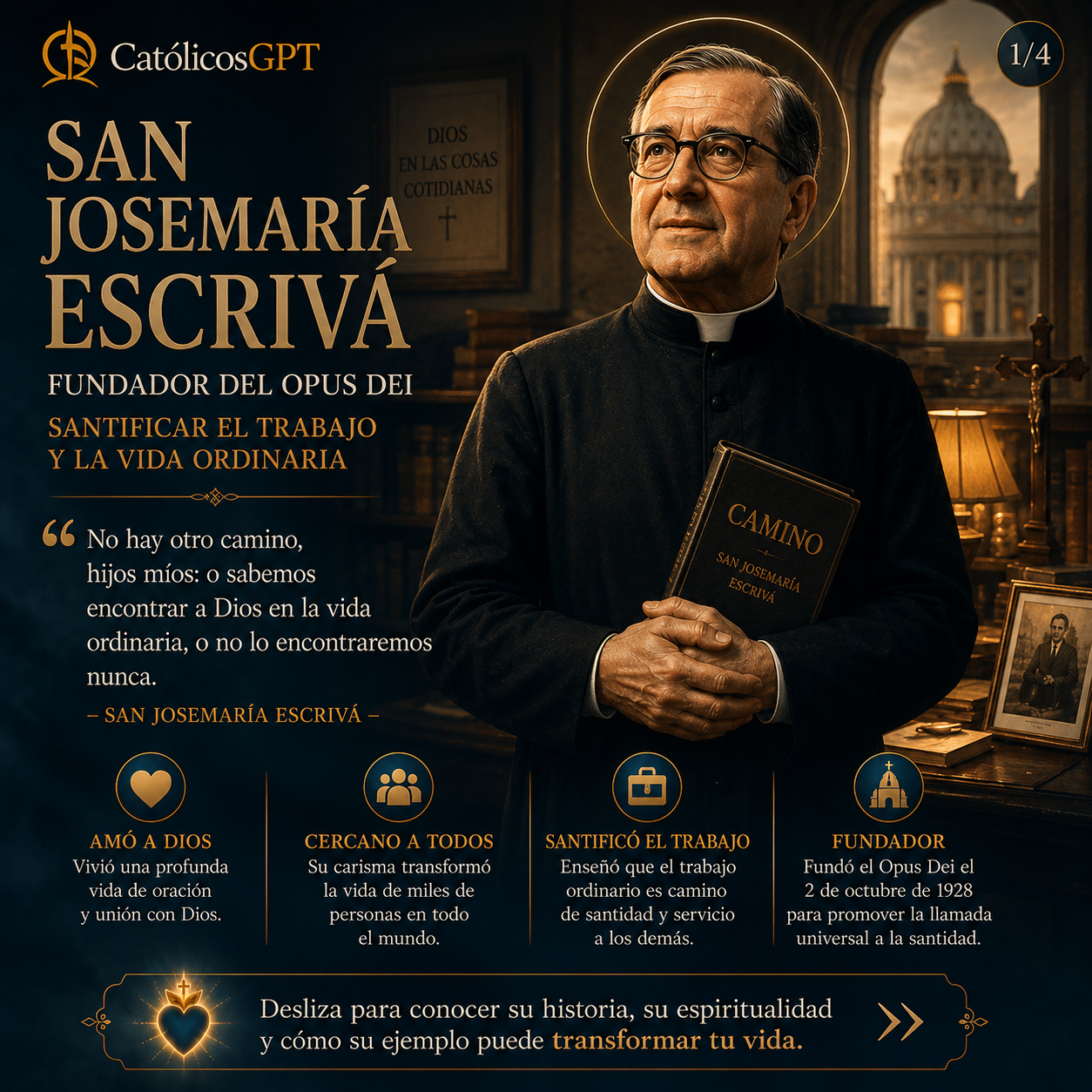 Biografía de San Josemaría Escrivá de Balaguer - Diapositiva 9