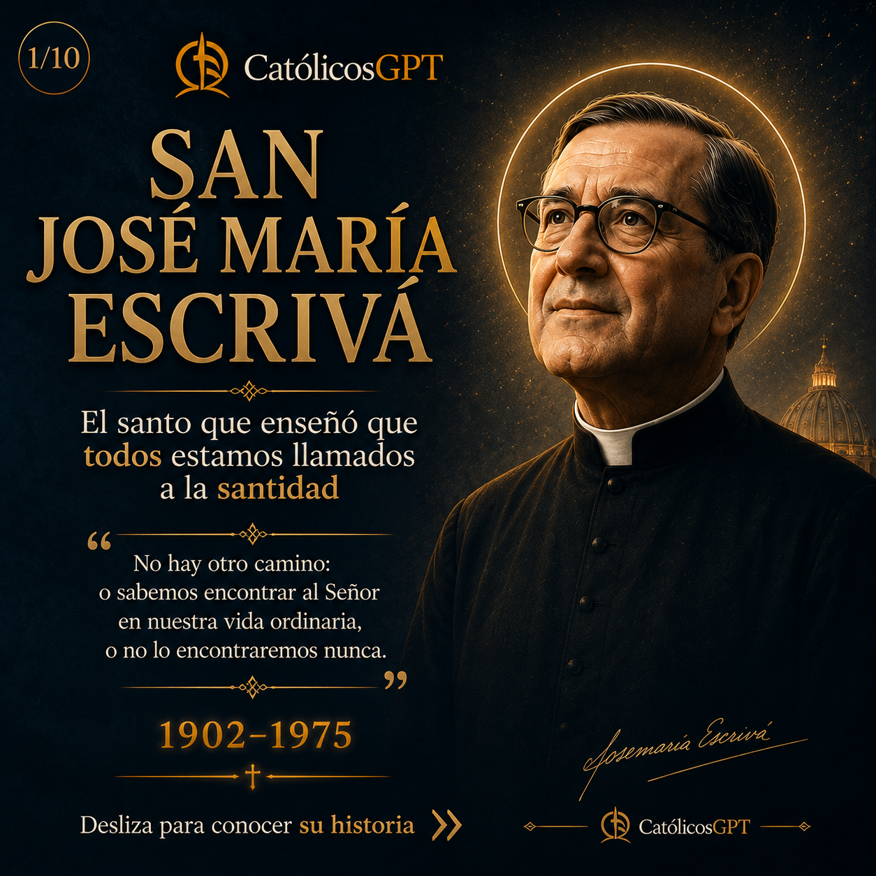 Biografía de San Josemaría Escrivá de Balaguer - Diapositiva 1